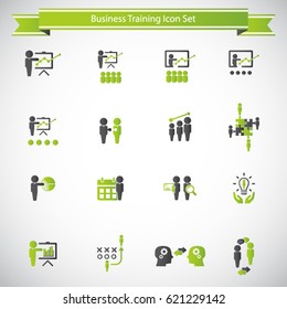 Business training icon set