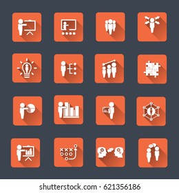 Business training icon set