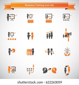 Business training icon set