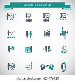 Business training icon set