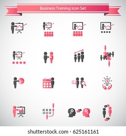 Business training icon set