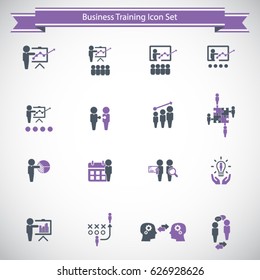 Business training icon set