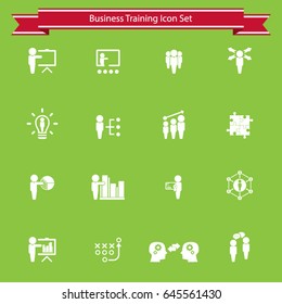 Business training icon set