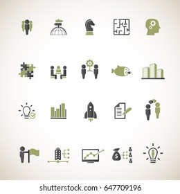 Business training icon set
