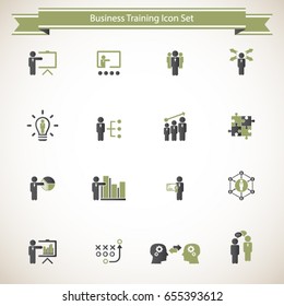 Business training icon set