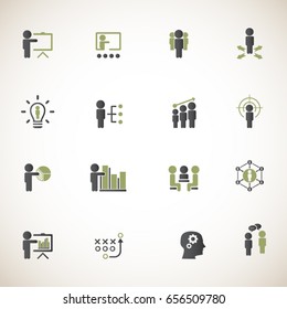 Business training icon set