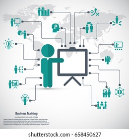 Business training - icon set
