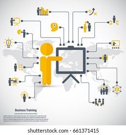 Business training - icon set