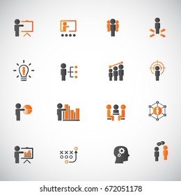Business training icon set