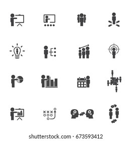 Business training icon set