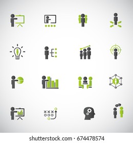 Business training icon set