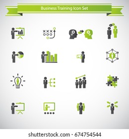 Business training icon set