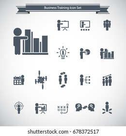 Business training icon set