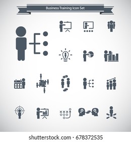 Business training icon set
