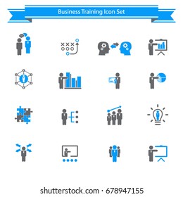 Business training icon set