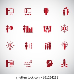 Business training icon set