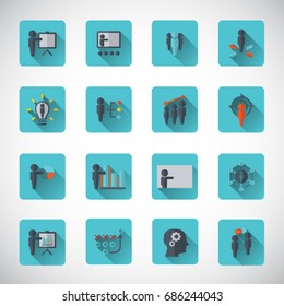 Business training icon set