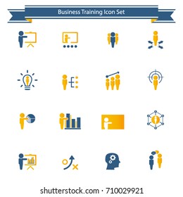 Business training icon set