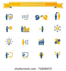 Business training icon set
