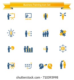 Business training icon set