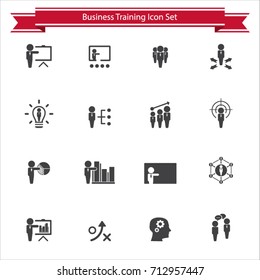 Business training icon set