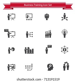Business training icon set