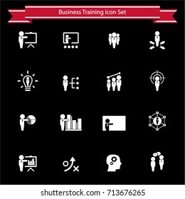 Business training icon set