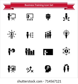 Business training icon set