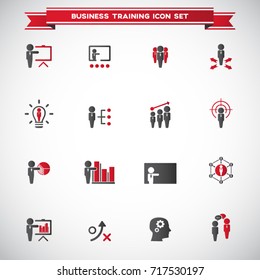 Business training icon set