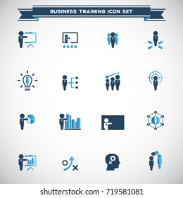 Business training icon set