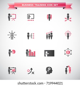 Business training icon set