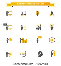 Business training icon set