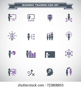 Business training icon set