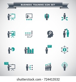 Business training icon set