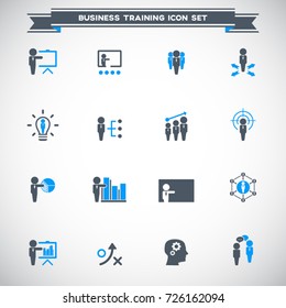 Business training icon set