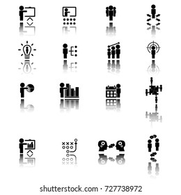 Business training icon set