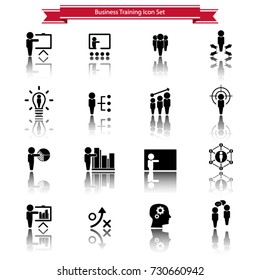 Business training icon set