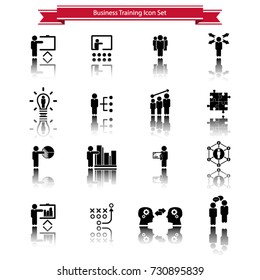 Business training icon set