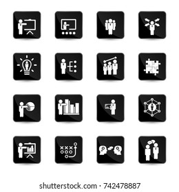Business training icon set