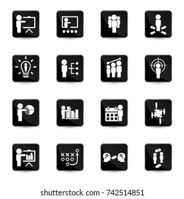 Business training icon set