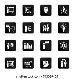 Business training icon set