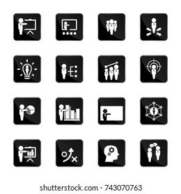Business training icon set