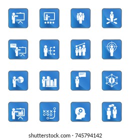 Business training icon set