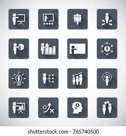 Business training icon set