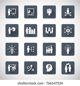 Business training icon set