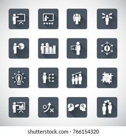 Business training icon set