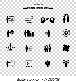 Business training icon set