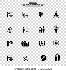 Business training icon set