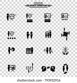 Business training icon set