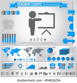 Business training icon set and infographics element. Vector.